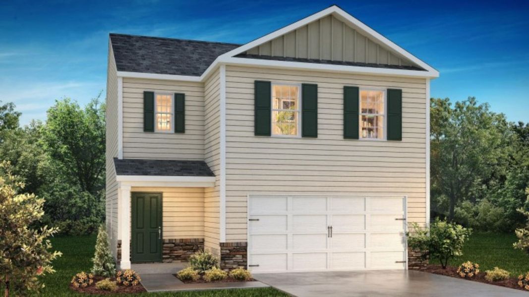 Representative exterior photo of a completed home built from the TAYLOR by D.R. Horton in Stone Creek, Clinton, SC (Image 20).