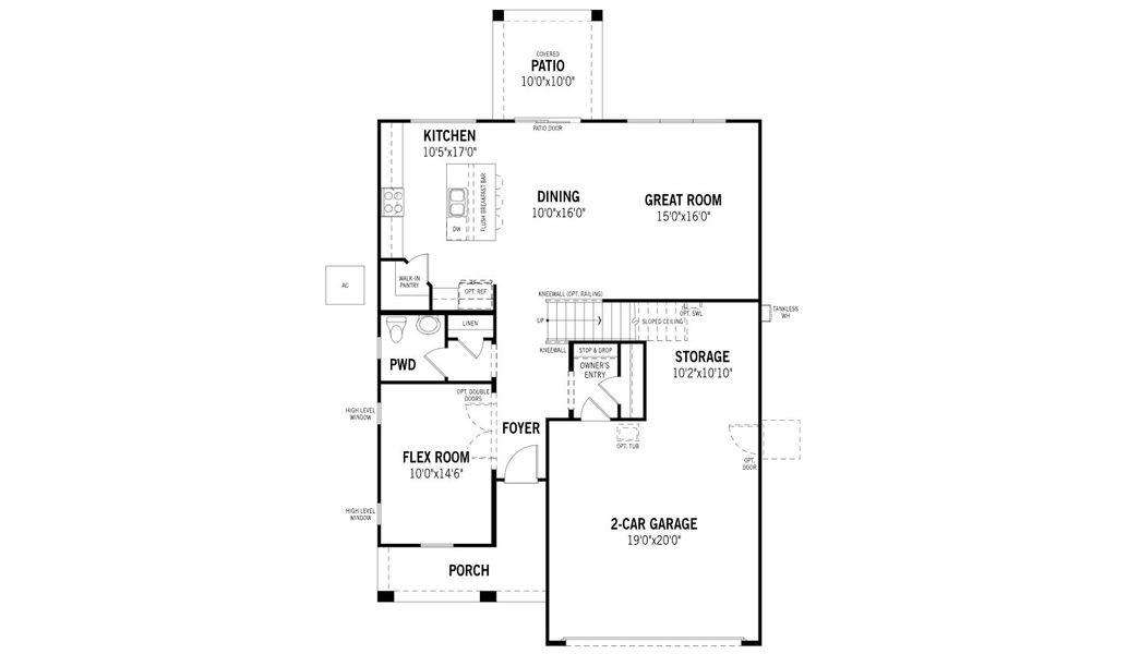 2D floor plan layout for the Sienna by Mattamy Homes in Rosewood Heights, San Tan Valley, AZ (Image 3). 2D floor plan layout for the Sienna by Mattamy Homes in Rosewood Heights, San Tan Valley, AZ (Image 3).