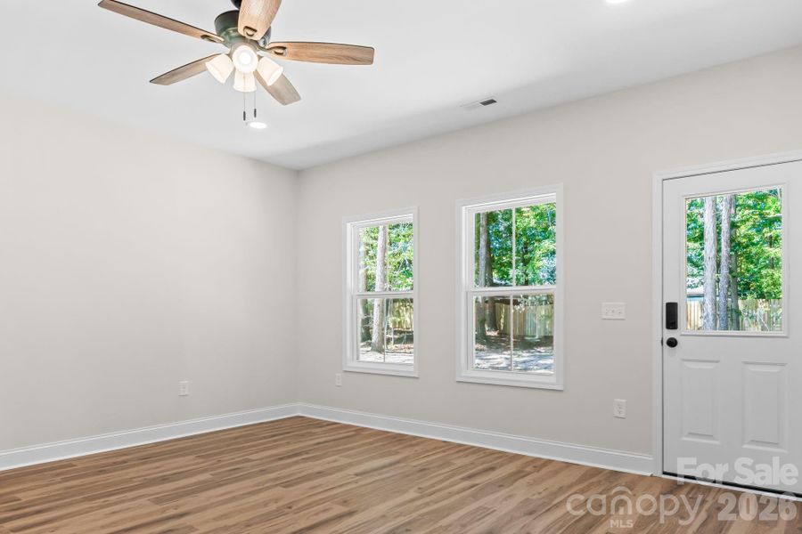 Living room with ceiling fan