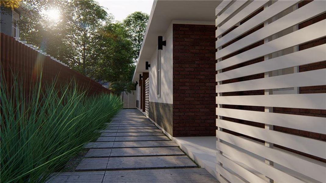 Exterior details and patio area of a home in , Pompano Beach (Image 1).