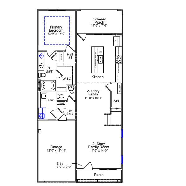 2D floor plan layout of this home in Ovation at Sweetbrier, Durham, NC (Image 3).