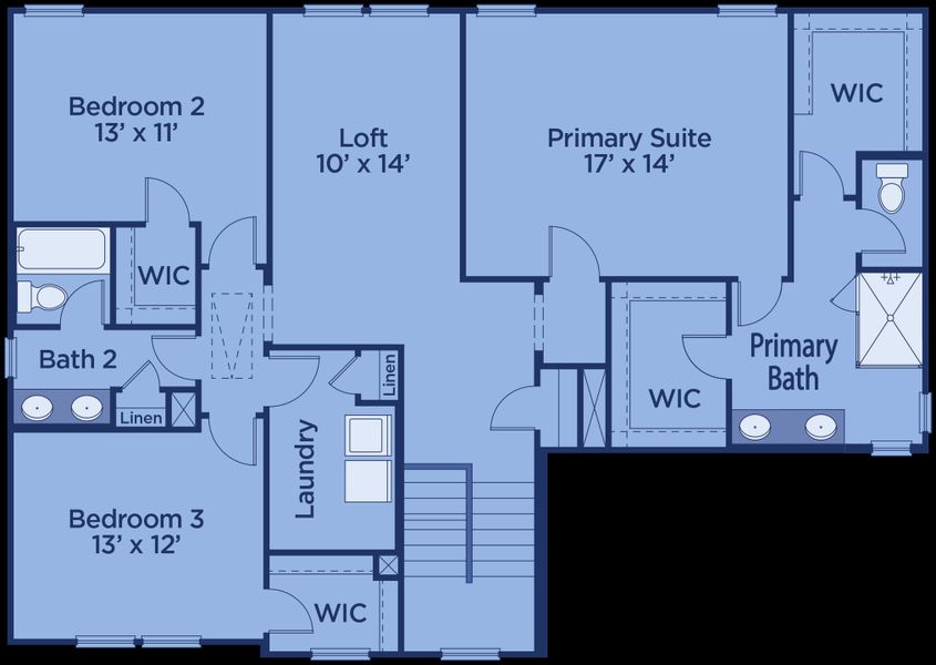2D floor plan layout for the Charlton by UnionMain Homes in Austin Springs, Bethlehem, GA (Image 5).