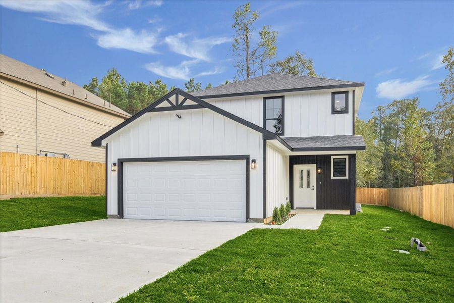 Front exterior of a new home in , Willis, TX, highlighting curb appeal (Image 1). Front exterior of a new home in , Willis, TX, highlighting curb appeal (Image 1).