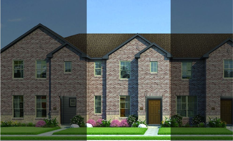 Crockett with Elevation 4A Stone Exterior 2023 Townhomes