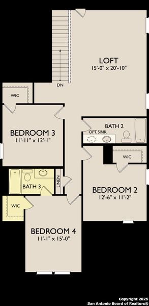 2D floor plan layout of this home in Meadows at Hennersby Hollow 40's, San Antonio, TX (Image 3). 2D floor plan layout of this home in Meadows at Hennersby Hollow 40's, San Antonio, TX (Image 3).