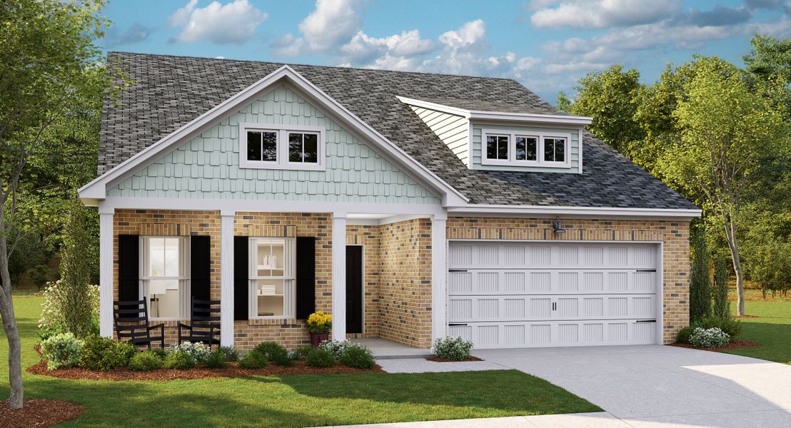 Front exterior of a new home in Brunswick Plantation, Calabash, NC, highlighting curb appeal (Image 1). Front exterior of a new home in Brunswick Plantation, Calabash, NC, highlighting curb appeal (Image 1).