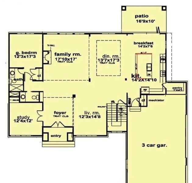 2D floor plan layout of this home in , Fairburn, GA (Image 2).
