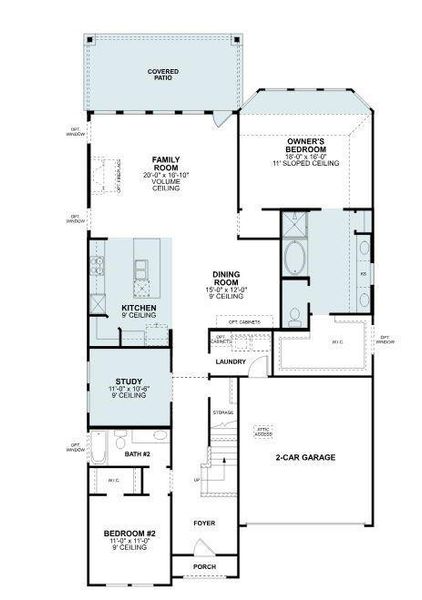 2D floor plan layout of this home in Lilyana, Celina, TX (Image 3).
