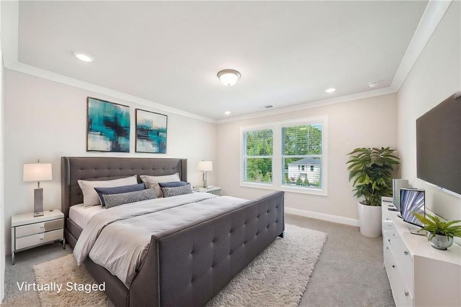 Furnished interior view inside a new home in Hemingway - Cottage Series, Cumming (Image 15). Furnished interior view inside a new home in Hemingway - Cottage Series, Cumming (Image 15).