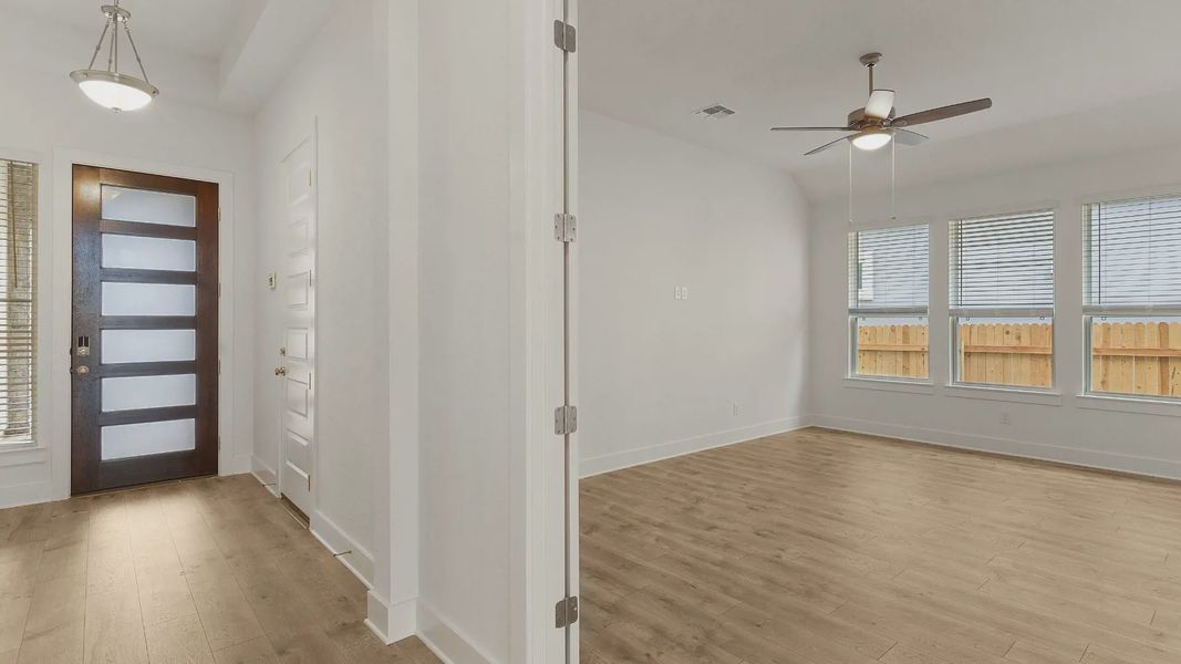 Representative unfurnished interior of a home built from the McKenna by Chesmar Homes in Santa Rita Ranch, Liberty Hill (Image 12). Representative unfurnished interior of a home built from the McKenna by Chesmar Homes in Santa Rita Ranch, Liberty Hill (Image 12).