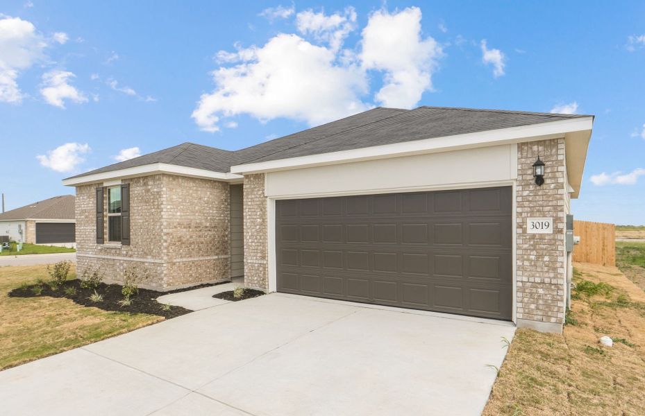 Front exterior of a new home in County View, Temple, TX, highlighting curb appeal (Image 16).