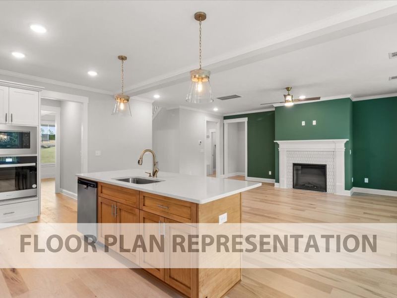 Nottaway Floor Plan Representation | Kitchen to Living Area