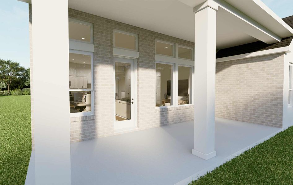 Representative exterior details of a home built from the The Magnolia by David Weekley Homes in Mustang Lakes, Celina (Image 4).