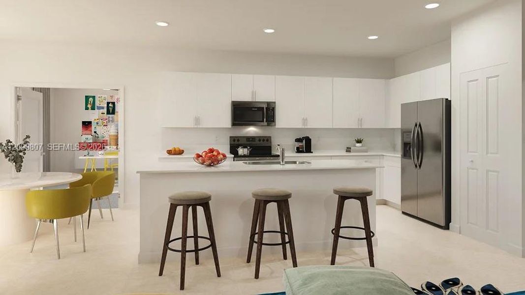 Furnished interior view inside a new home in Wildwood Groves, Miami (Image 10).