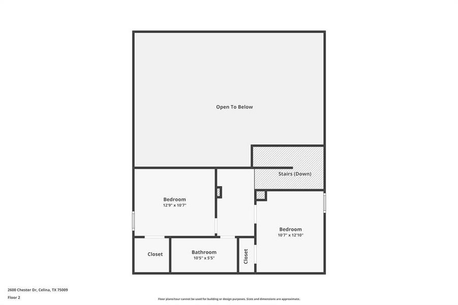 2D floor plan layout of this home in Cambridge Crossing, Celina, TX (Image 5).