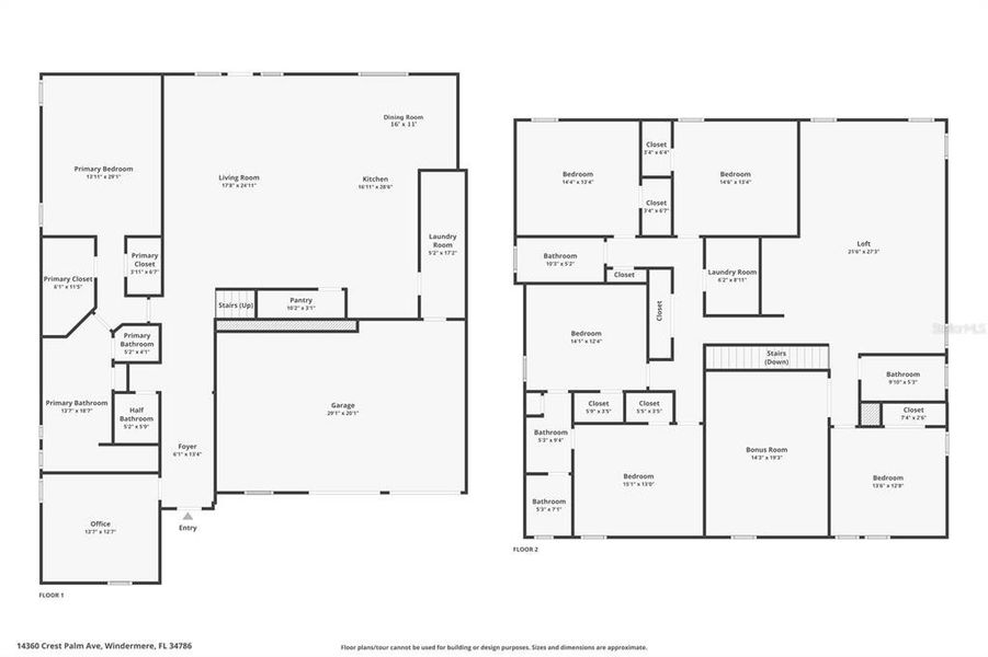 2D floor plan layout of this home in Palms at Windermere, Windermere, FL (Image 6). 2D floor plan layout of this home in Palms at Windermere, Windermere, FL (Image 6).
