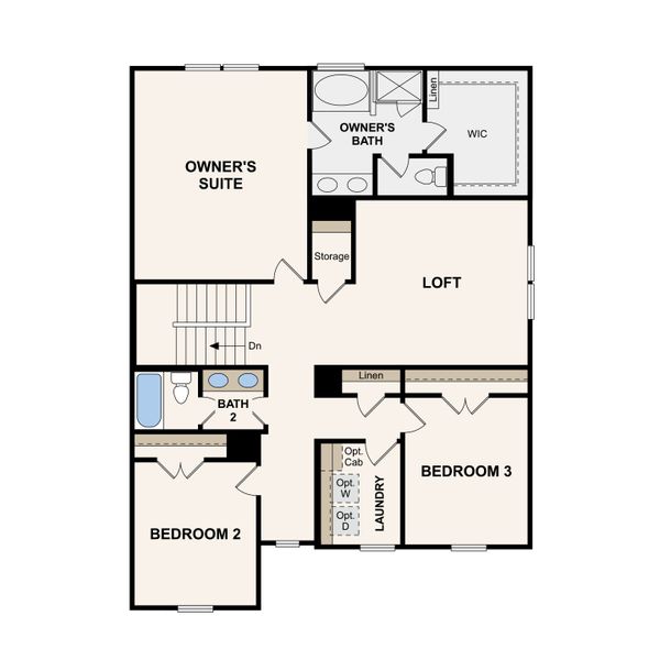 2D floor plan layout of this home in Canebrake at Hickory Hills, Old Hickory, TN (Image 4).