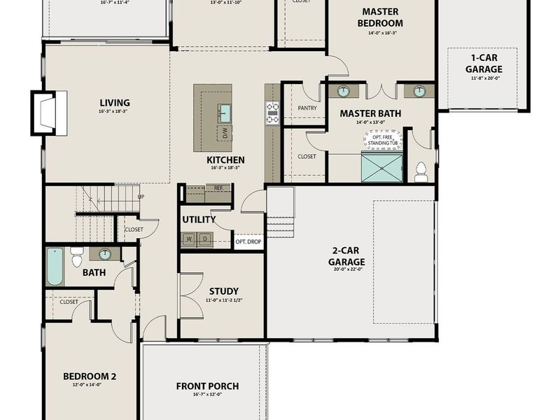 2D floor plan layout of this home in Shelton Square, Murfreesboro, TN (Image 5). 2D floor plan layout of this home in Shelton Square, Murfreesboro, TN (Image 5).