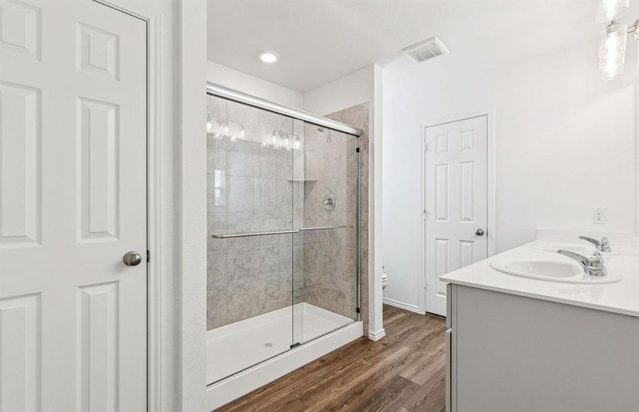 Owner's private bath with double vanity Owner's private bath with double vanity