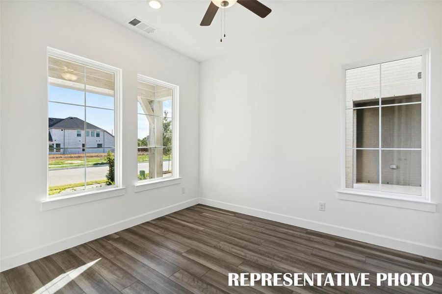 This flex space is flooded with natural light and would make a perfect home office for the professional needing to work from home. REPRESENTATIVE PHOTO This flex space is flooded with natural light and would make a perfect home office for the professional needing to work from home. REPRESENTATIVE PHOTO