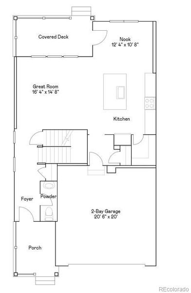 2D floor plan layout of this home in Parterre: Paired Homes, Thornton, CO (Image 2). 2D floor plan layout of this home in Parterre: Paired Homes, Thornton, CO (Image 2).