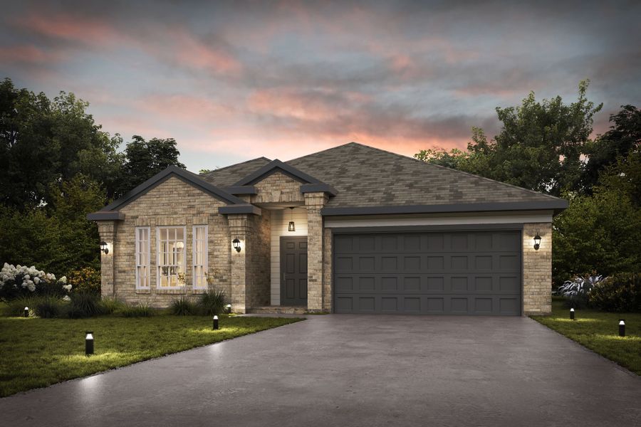 Representative exterior photo of a completed home built from the Epsom by Century Communities in Audubon, Magnolia, TX (Image 1). Representative exterior photo of a completed home built from the Epsom by Century Communities in Audubon, Magnolia, TX (Image 1).
