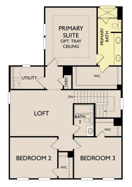 2D floor plan layout of this home in Lariat, Liberty Hill, TX (Image 4).