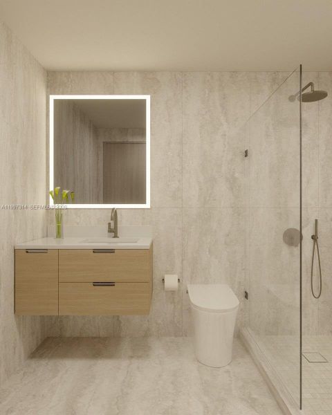 Furnished interior view inside a new home in , Miami Beach (Image 17).