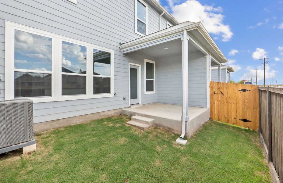 Exterior details and patio area of a home in Northpoint at Old Settlers, Round Rock (Image 27).