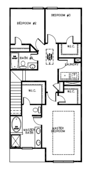 2D floor plan layout for the Kendall by Peachtree Building Group in Benton Woods, Covington, GA (Image 3).