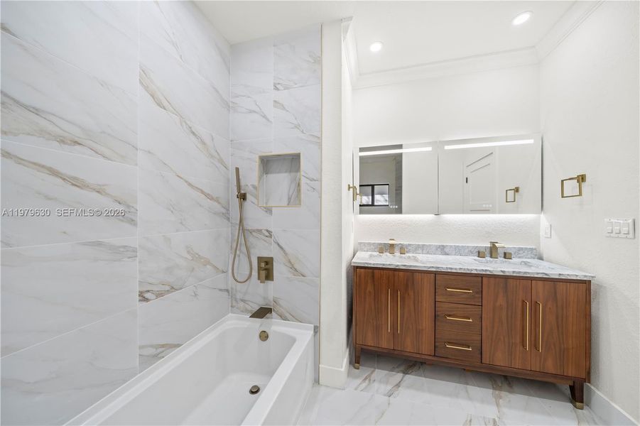 Furnished interior view inside a new home in , Miami (Image 8).