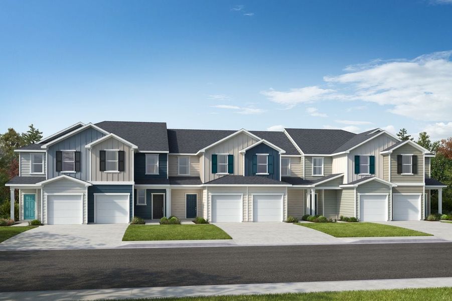 Front exterior of a new home in Peartree Towns, Mebane, NC, highlighting curb appeal (Image 1). Front exterior of a new home in Peartree Towns, Mebane, NC, highlighting curb appeal (Image 1).