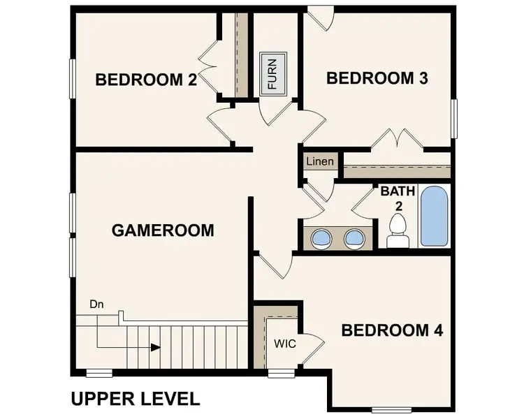 2D floor plan layout of this home in Barrett Crossing, Crosby, TX (Image 4).