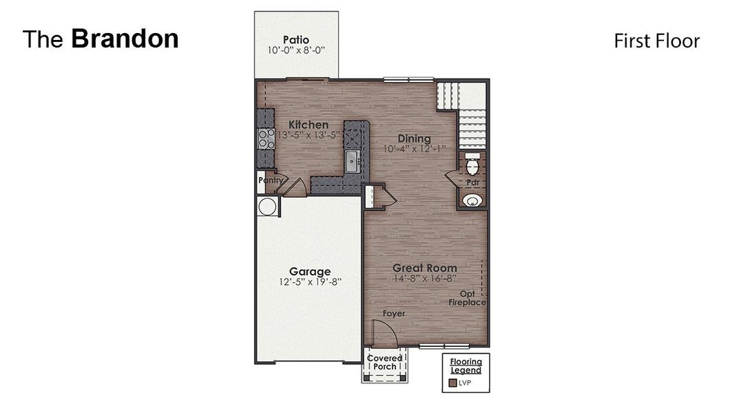 2D floor plan layout for the Brandon by D.R. Horton in Rolling Hills, Bolivia, NC (Image 3). 2D floor plan layout for the Brandon by D.R. Horton in Rolling Hills, Bolivia, NC (Image 3).