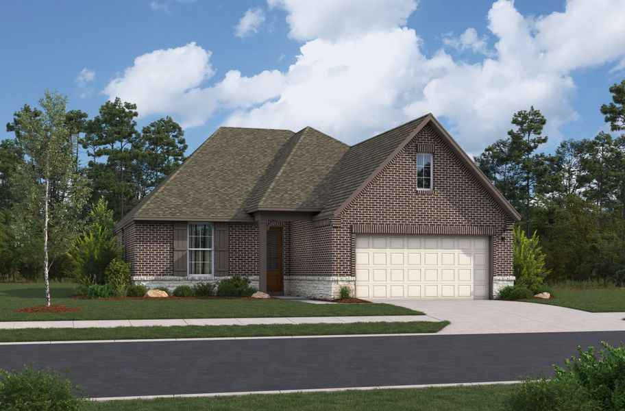 Representative exterior photo of a completed home built from the Comal by Beazer Homes in Parklands Estates, Schertz, TX (Image 4). Representative exterior photo of a completed home built from the Comal by Beazer Homes in Parklands Estates, Schertz, TX (Image 4).