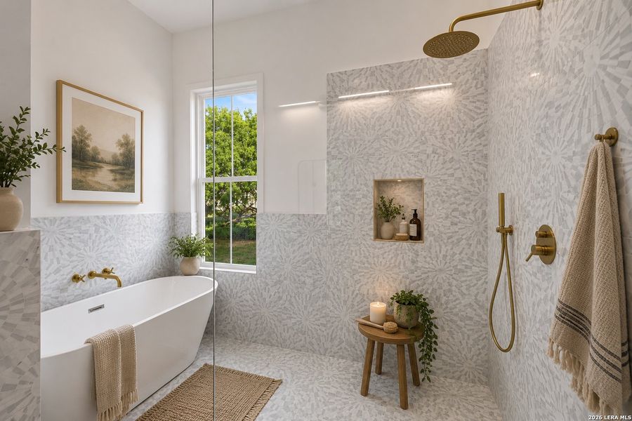 Furnished interior view inside a new home in , Bandera (Image 34).