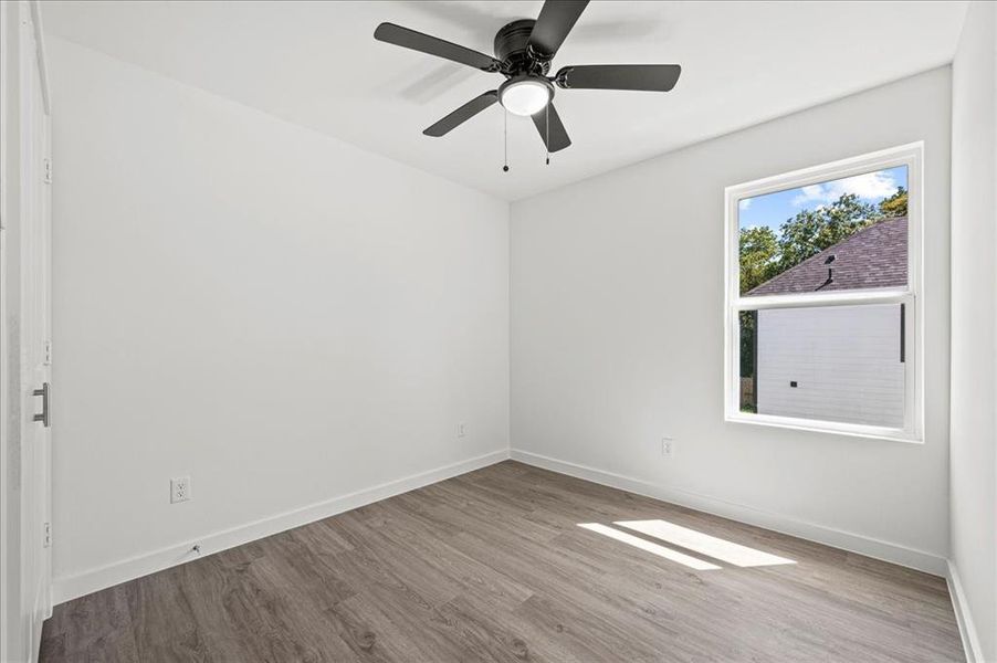 Bright and airy rooms with ceiling fans.