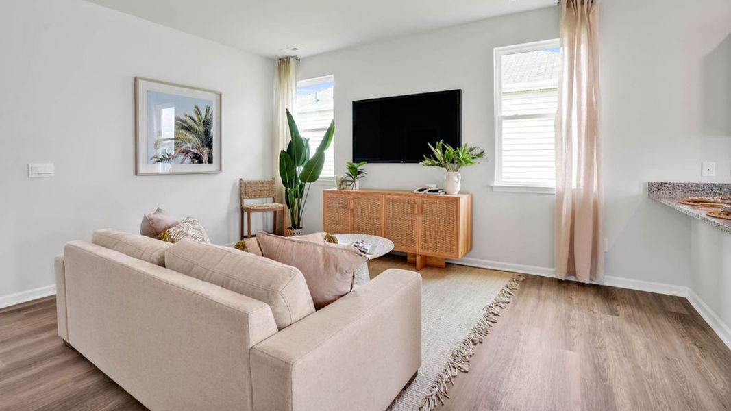 Representative furnished interior of a home built from the LEWIS by D.R. Horton in The Cottages at Blake Farm, Wilmington (Image 17).