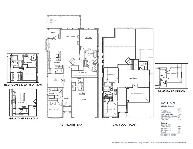2D floor plan layout for the Dalhart - SH 4448 by Shaddock Homes in Devonshire, Forney, TX (Image 3). 2D floor plan layout for the Dalhart - SH 4448 by Shaddock Homes in Devonshire, Forney, TX (Image 3).