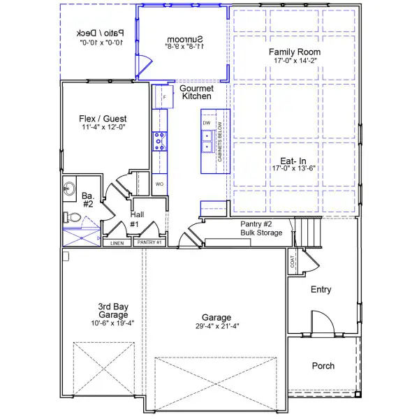 2D floor plan layout of this home in Grand Park, Leland, NC (Image 3).