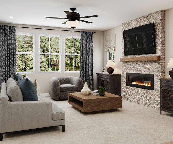 Representative furnished interior of a home built from the Lewis by Beazer Homes in Poppy at GreenHouse, Marietta (Image 6).