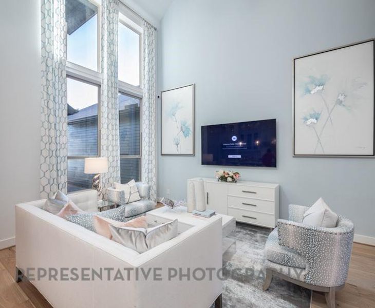 Furnished interior view inside a new home in Bridgeland Central: The Villas, Cypress (Image 12).