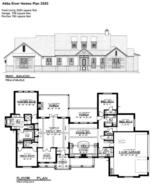 2D floor plan layout for the 2685 by Abba River Homes in Stanford Estates, Springtown, TX (Image 2). 2D floor plan layout for the 2685 by Abba River Homes in Stanford Estates, Springtown, TX (Image 2).