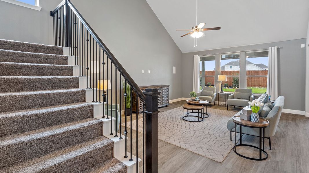 Representative furnished interior of a home built from the Wimberley by D.R. Horton in Lakeview Pointe, Grand Prairie (Image 37).