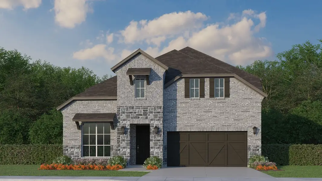 Plan 1536 Elevation B with Stone Plan 1536 Elevation B with Stone