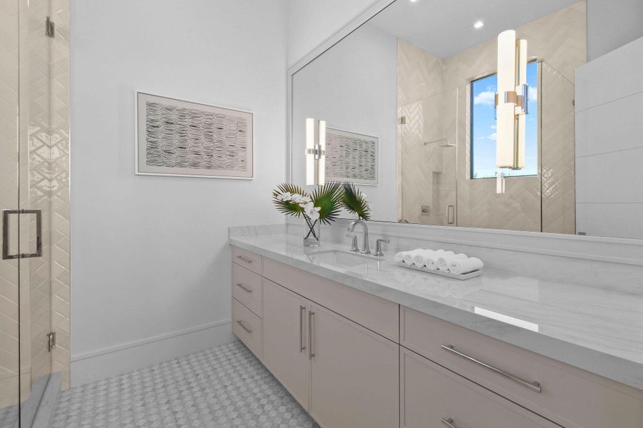 Furnished interior view inside a new home in , North Palm Beach (Image 15).