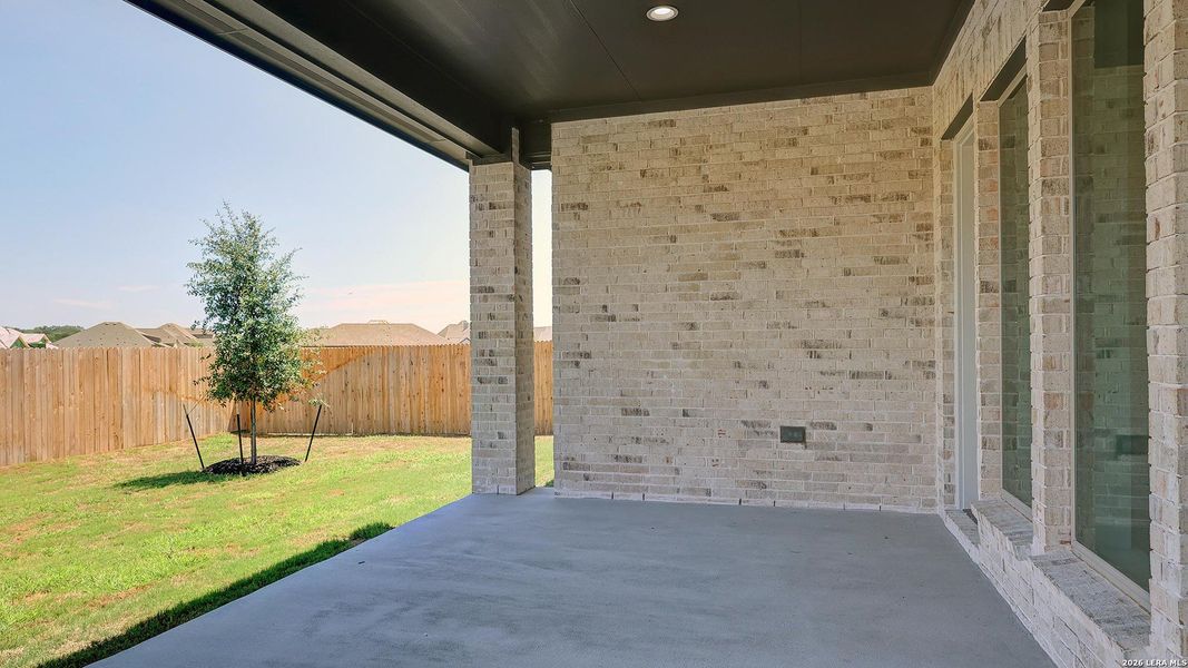 Exterior details and patio area of a home in Alsatian Oaks, Castroville (Image 26). Exterior details and patio area of a home in Alsatian Oaks, Castroville (Image 26).