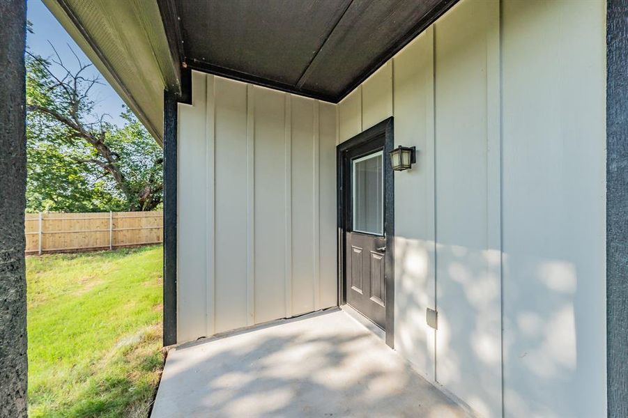 Exterior details and patio area of a home in , Fort Worth (Image 24).