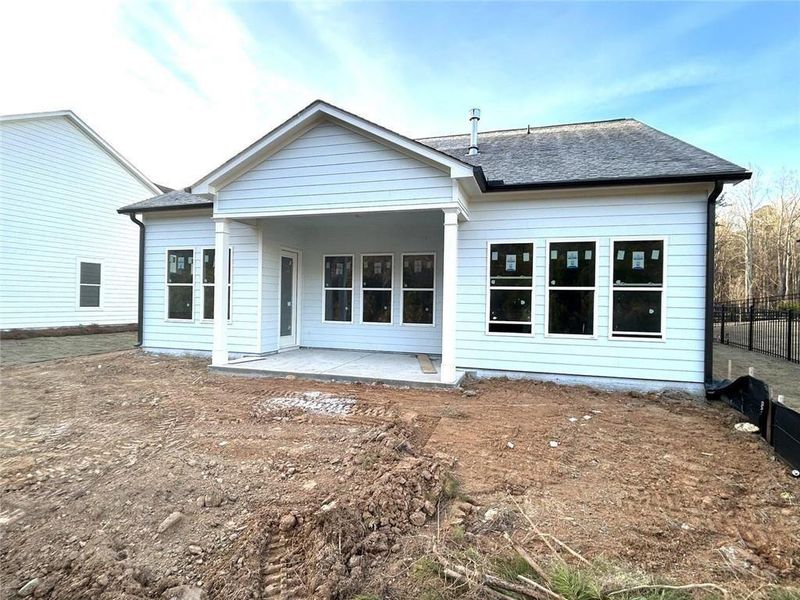 Exterior details and patio area of a home in , Woodstock (Image 4). Exterior details and patio area of a home in , Woodstock (Image 4).