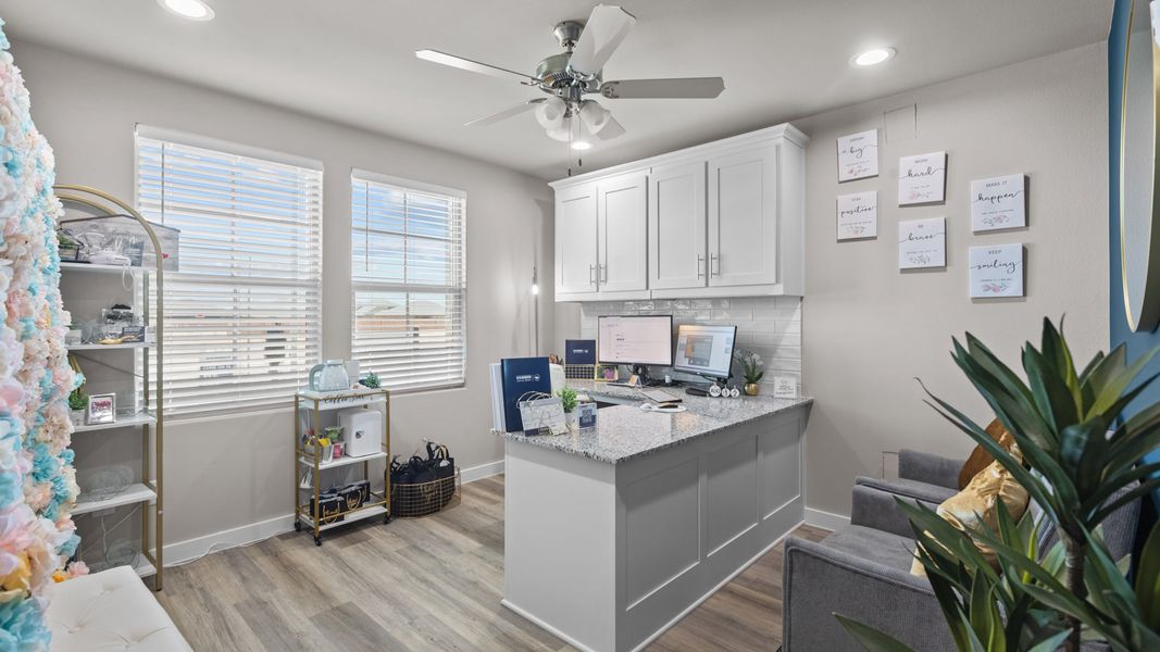 Representative furnished interior of a home built from the KINGSTON by D.R. Horton in Homestead at Parks Bell Ranch, Odessa (Image 22).